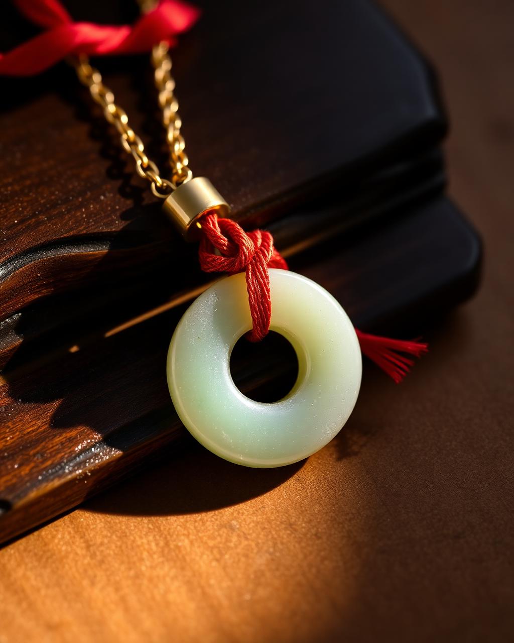 Jade Bi-Disc Fortune Pendant